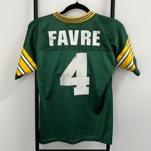 Vintage Logo Athletic 90s Green Bay Packers Brett Favre Mesh Kids Size M